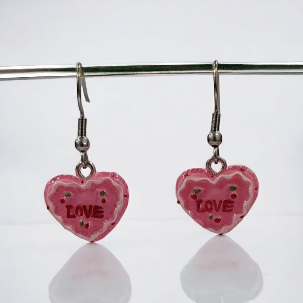 🎂Love Heart Cake Earrings🎂 (2-A004)